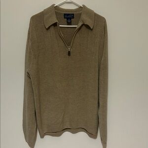 Men's Tan Zip-Up Sweater